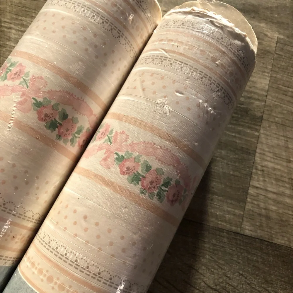 Vintage Pink Wallpaper Baby Girl Nursery/Home Decor